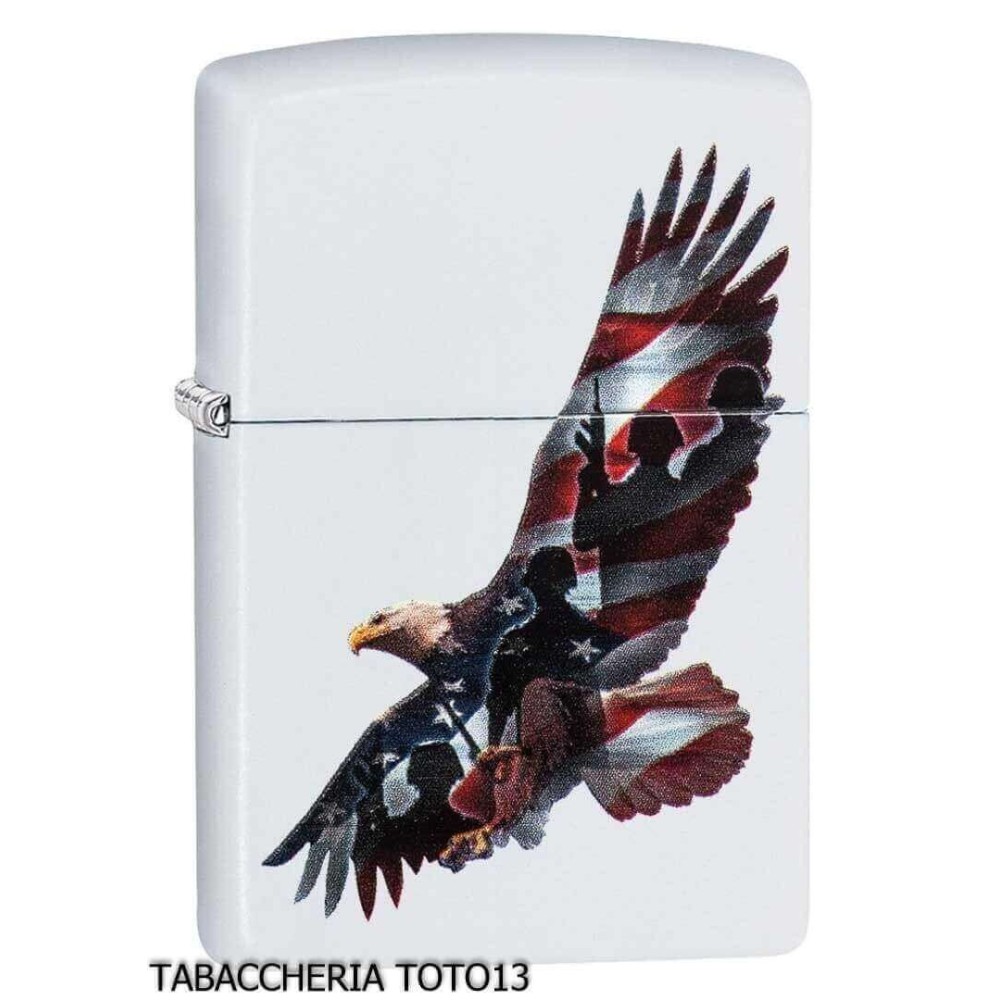 Zippo Adler Flagge USA weiß lackiert - Feuerzeuge