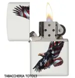 Zippo eagle flag usa white lacquer finish - Lighters - Brass
