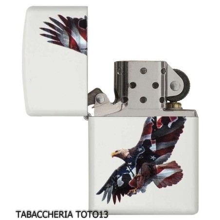 Zippo Adler Flagge USA weiß lackiert - Feuerzeuge