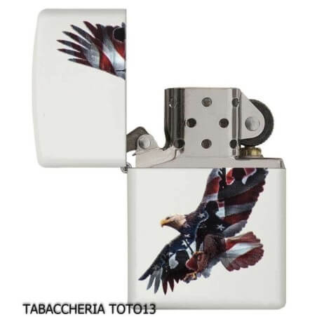 Zippo drapeau aigle usa laqué blanc Zippo Briquets Zippo