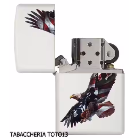 Zippo eagle flag usa white lacquer finish - Lighters Zippo - Zippo