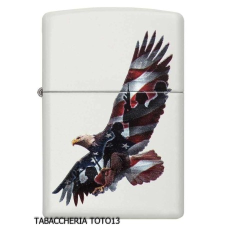Zippo Adler Flagge USA weiß lackiert - Feuerzeuge