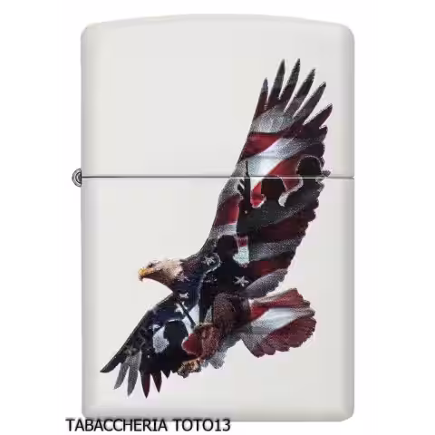 Zippo eagle flag usa white lacquer finish - Lighters Zippo - Zippo