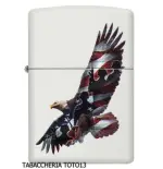 Zippo eagle flag usa white lacquer finish - Lighters - Brass