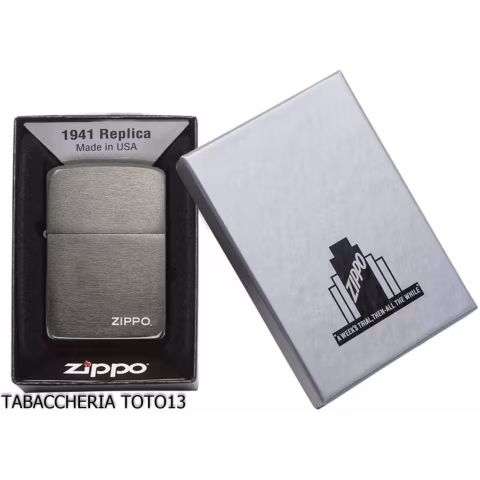 Zippo replica 1941 Black Ice Logo - Lighters - Brass