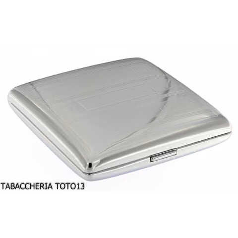 Steel Case with vertical lines for 20 cigarettes - Accessories For Cigarettes And Rolling