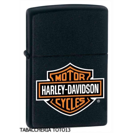 Zippo Harley Davidson bar & shield colored on black enamel Zippo Lighters Zippo