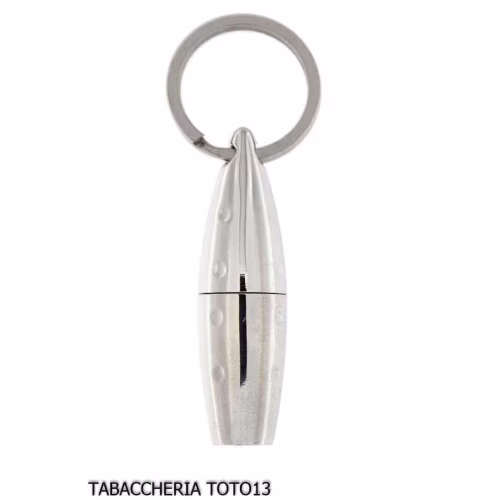 Lubinski 8mm Olive Cigar Punch, Chrome-Plated, with Keychain - Accessories Cigar - Metal
