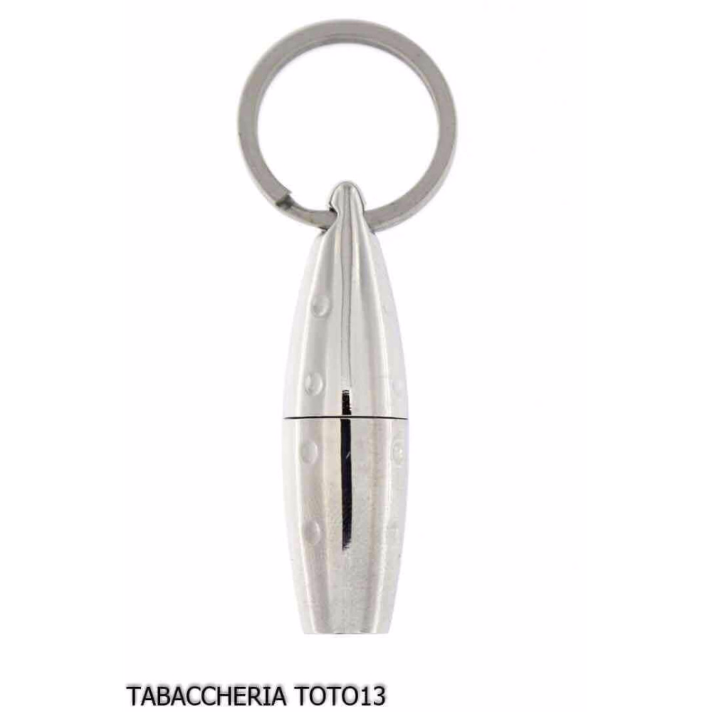 Lubinski 8mm Olive Cigar Punch, Chrome-Plated, with Keychain - Accessories Cigar - Metal