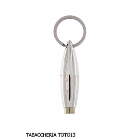Lubinski 8mm Olive Cigar Punch, Chrome-Plated, with Keychain - Accessories Cigar - Metal