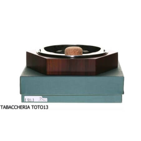 Hexagonal ashtray in rosewood and steel by Lubinski