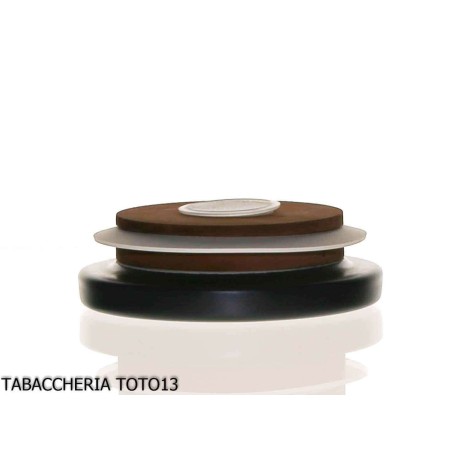 Vaso portatabacco cilindrico in ceramica bianca tappo blu 100g. - Accessori Per Pipe