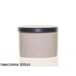 Lubinski - Pot pour stocker le tabac cylindrique en céramique blanc et le bouchon bleu de 100g.