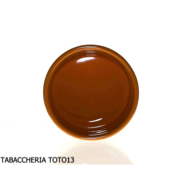 Vaso portatabacco cilindrico in ceramica arancio tappo blu 100g. - Lubinski