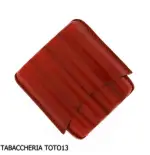 Estuche de cuero rojo arlequín para cuatro cigarros mitad toscanos - Accesorios para cigarros toscanos