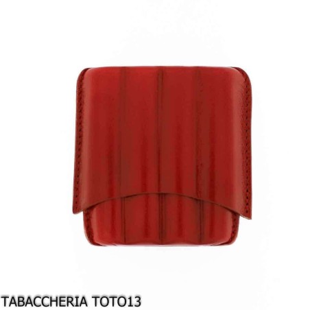 Red harlequin leather case for four half Tuscan cigars - Accessories for Tuscan Cigars