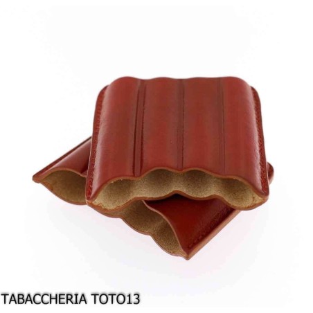 Red harlequin leather case for four half Tuscan cigars - Accessories for Tuscan Cigars