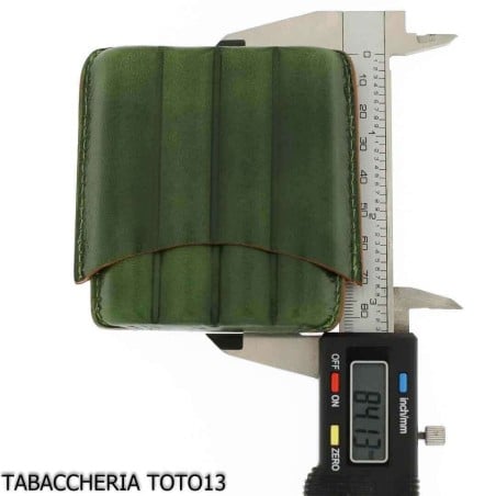 Green harlequin leather case for four half Tuscan cigars - Accessories for Tuscan Cigars