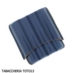 Blaue Harlekin Ledertasche für vier halbe toskanische Zigarren Lubinski Taschenetuis für halb toskanisch und Zwischengeschoss
