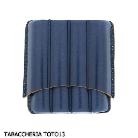 Blaue Harlekin Ledertasche für vier halbe toskanische Zigarren - Zubehör für toskanische Zigarren
