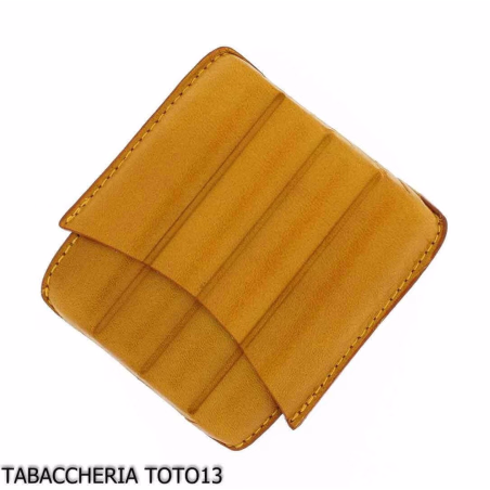 Yellow harlequin leather case for four half Tuscan cigars - Accessories for Tuscan Cigars