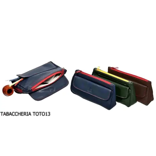 Sac à tabac et 1 zip de couleur pompon coloré - Accessoires pour pipes