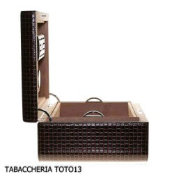 Gentili humidified box for 200 cigars in ebony and braided leather