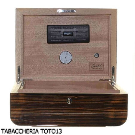 Gentili humidified box for 200 cigars in ebony and braided leather Ebanisteria Gentili Fabrizio Srl Humidor and Showcases Wipes