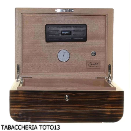 Ebanisteria Gentili Fabrizio Srl - Gentili humidified box for 200 cigars in ebony and braided leather