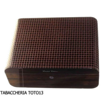 Gentili humidified box for 200 cigars in ebony and braided leather Ebanisteria Gentili Fabrizio Srl Humidor and Showcases Wipes