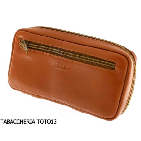 Arcadia borsa per 2 pipe e portatabacco in pelle colori vari - Borse per Pipe - Arcadia