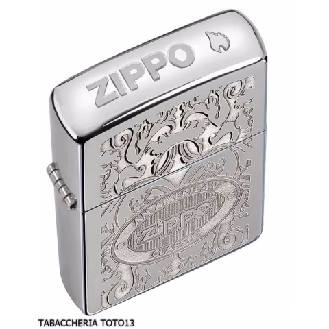 Zippo amerikanischen klassischen Chrom-Finish Spiegel eingraviert Benzin - Feuerzeuge