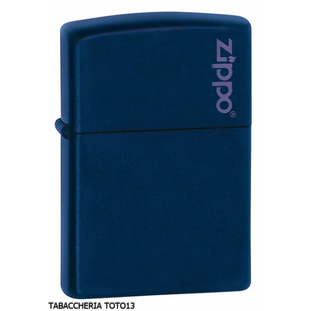 Zippo bleu finition mate essence avec logo - Briquets - Laiton