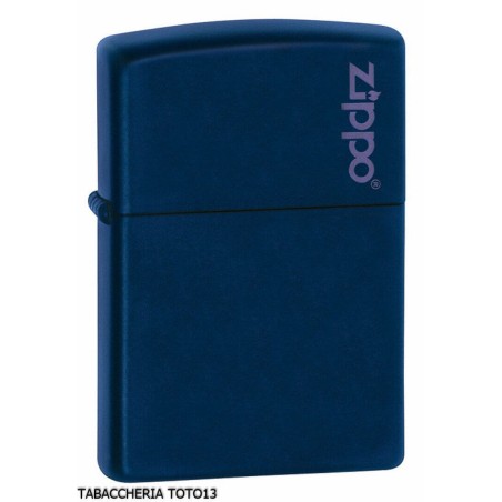Zippo bleu finition mate essence avec logo - Briquets - Laiton