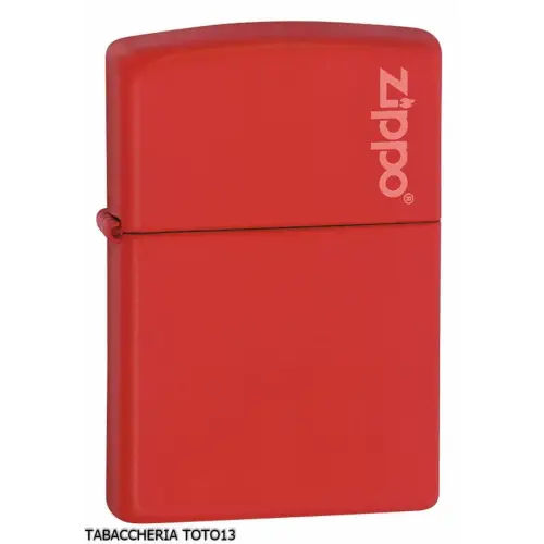 Zippo más ligero mate acabado rojo logotipo de la gasolina - Alumbradores