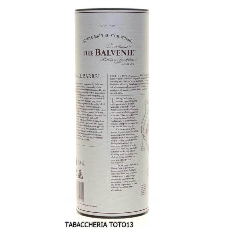 The Balvenie 15 Y.O. Single Barrel Sherry Cask Cl.70 Vol 47,8% - Balvenie Distillery