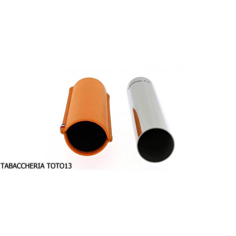 St. Dupont estuche para cigarros en metal y cuero naranja 1 lugar - S.t. Dupont