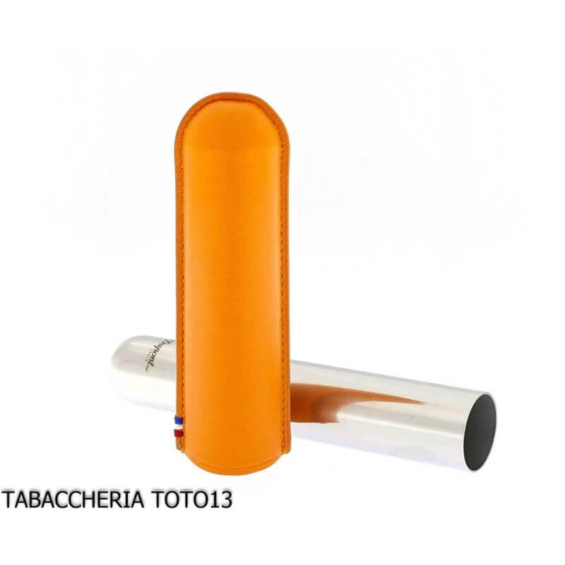 St. Dupont estuche para cigarros en metal y cuero naranja 1 lugar - S.t. Dupont