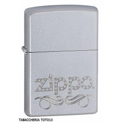 Zippo scrool incisione su cromo opaco, accendino benzina antivento Zippo Zippo Zippo