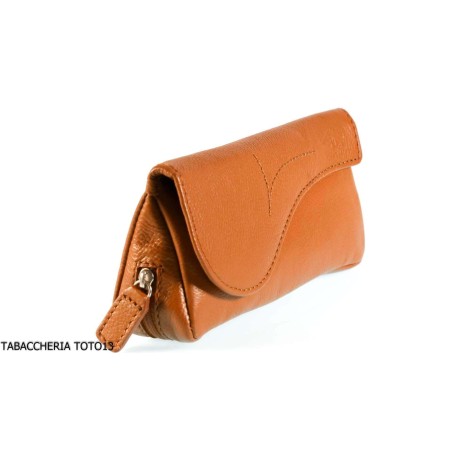 Bolsa Brebbia para 1 pipa de tabaco y bolsa para tabaco en cuero habano con decoración de silla - Accesorios para pipas de ta
