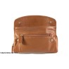 Brebbia brown leather bag Tabac and pipe 1 place with button closure