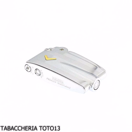 Ronson premier Lighter Varaflame V dorado sobre cromo pulido y rayas - Alumbradores