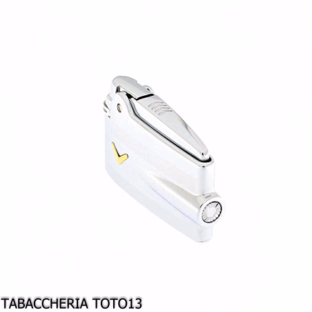 Ronson premier Lighter Varaflame V dorado sobre cromo pulido y rayas - Alumbradores