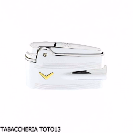 Ronson premier Lighter Varaflame V dorado sobre cromo pulido y rayas - Alumbradores