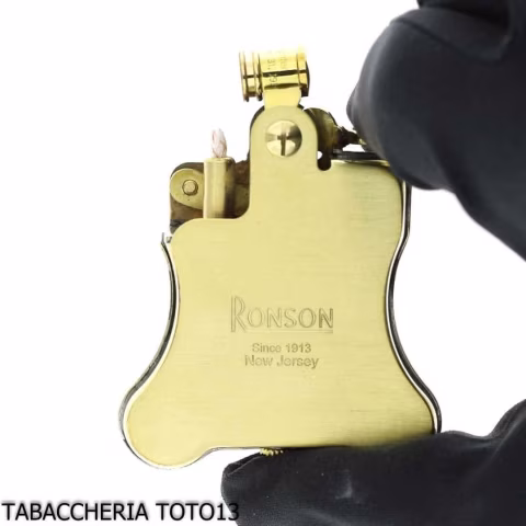 Ronson Banjo petrol lighter with satin brass finish - Lighters - Brass