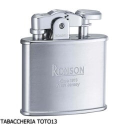 Ronson Nostalgia Benzinfeuerzeug mit satiniertem Chrom-Finish Ronson Lighter Ronson