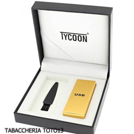 Tycoon Lighters - Briquet à arc électrique Tycoon avec fini chrome clair et noir