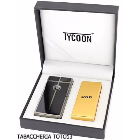 Encendedor magnate con 2 arcos eléctricos cruzados, cromo oscuro y acabado negro.-Encendedores para cigarrillos