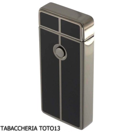 Tycoon-Feuerzeug mit 2 gekreuzten Lichtbögen, dunklem Chrom und schwarzem Finish - Feuerzeuge für Zigaretten - Tycoon Lighters