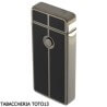 Tycoon Lighters - Encendedor magnate con 2 arcos eléctricos cruzados, cromo oscuro y acabado negro.